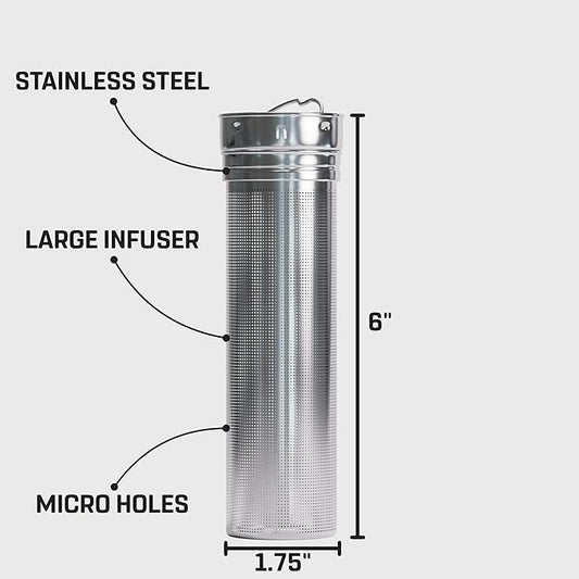 Vessence Stainless Steel Infuser - Extra Long Fine Mesh Filter for Loose Leaf Tea, Fruits or Ice | Compatible with Vessence Water Bottles