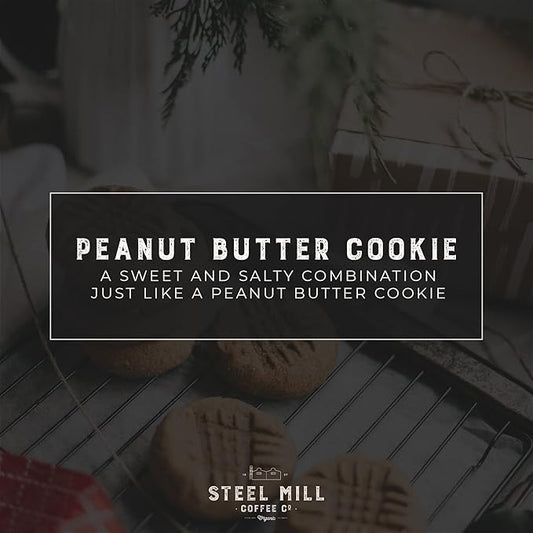 Steel Mill Coffee Co. Peanut Butter Cookie Flavored Coffee - Ground Coffee, Regular, Medium Roast, 100% Arabica Beans, Vegan, Gluten-Free, Sugar-Free, 12 oz Bag