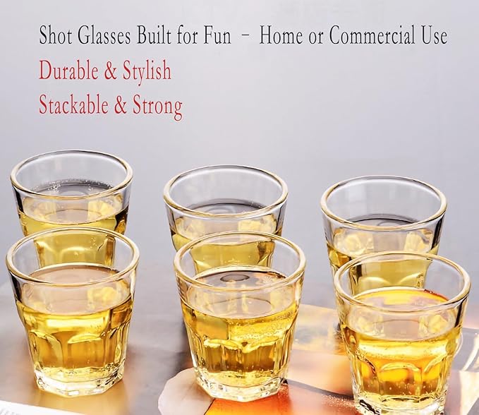 Shot Glasses Set 50ML/1.5oz.Small Espresso and LiquorGlasses for Whiskey TequilaVodka, Thick Glass Cups forPotter Style Cocktails Bar Party(2 Piece )