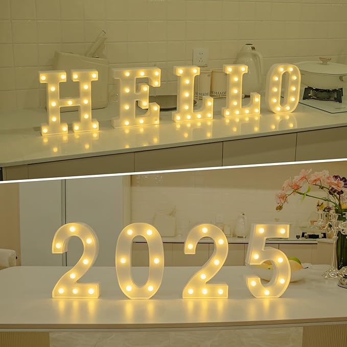 Foaky Decorative Led Marquee Light Up Number, Marquee Light Up Number Sign for Night Light Wedding Birthday Party Christmas Home Bar Decoration Number(6)