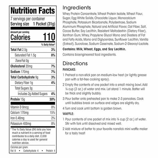 Wonderslim Protein Pancake & Waffle Mix, Chocolate Chip, Low Sugar & Low Calorie (7ct)