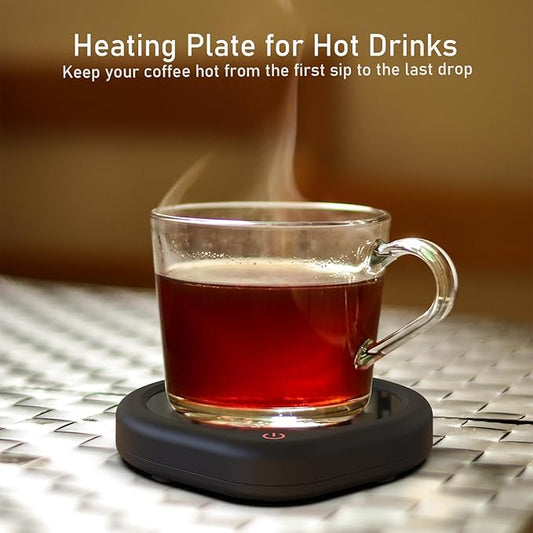 Coffee Mug Warmer, Cup Warmer for Desk with Auto Shut Off Smart Temperature Settings, Electric Beverage Tea Water Milk Heater for All Cups and Mugs, Heating Plate Candle Wax Warmer