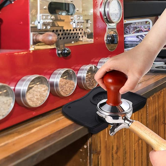 Coffee Knock Box,Set of 2 Pieces Espresso Knock Box Coffee Tamper Mat Reliable Barista Tools,Espresso Dumpster with Removable Knock Lever and Non-Slip Base,for Barista Bar Shop Worktop