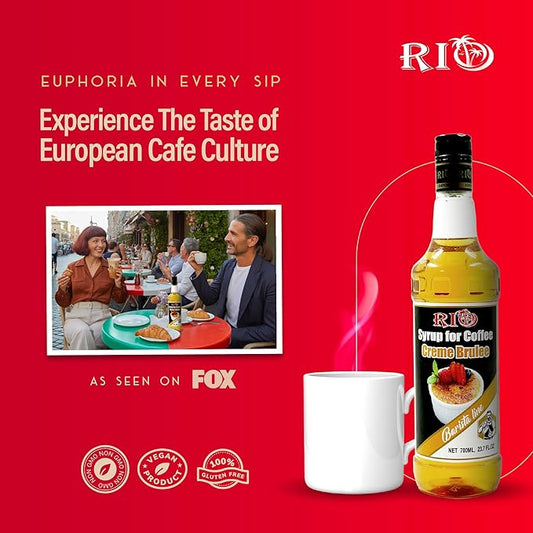 RIO Creme Brulee Flavoring Coffee Syrup for Hot or Iced Drinks and Desserts, Flavoring Sweetened with Pure Cane Sugar, Barista-Grade
Flavor Syrups For Coffee Drinks at Home & Work - 700ml