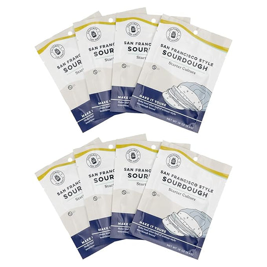 Cultures for Health San Francisco Sourdough Starter, Pack of 8 | Heirloom Style Dehydrated Culture for Baking Sourdough Bread, Pancakes, Biscuits, Pretzels, & More | Non-GMO Prebiotic Artisan Bread