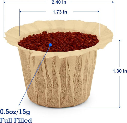 100 Count Natural Paper Filters Disposable whit 2 Reusable K Cups,Compatible with Keurig Single Serve 1.0 and 2.0, Fits All Reusable K Cup Coffee Pods