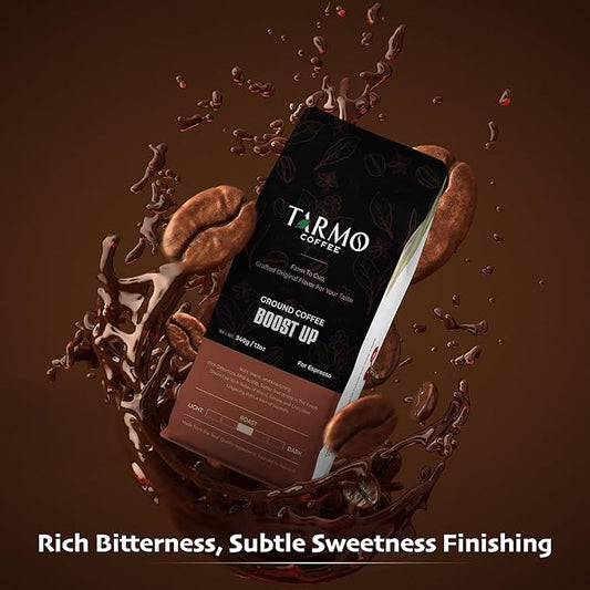 TARMO -BOOST UP | Low Acid ARABICA & ROBUSTA BLEND Ground Coffee | Specialty Vietnamese Coffee | Single Origin - Dark Roast | High Caffeine Coffee Ground | 12 Oz Bag