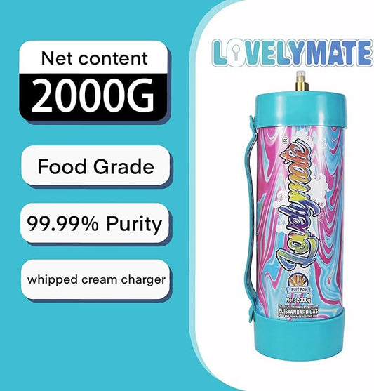 Whipped Cream Charger Tank 3.3L 2000G Whip Cream Charger Cylinder Food Grade Flavored (Tips Included) (4, Fruit pop)