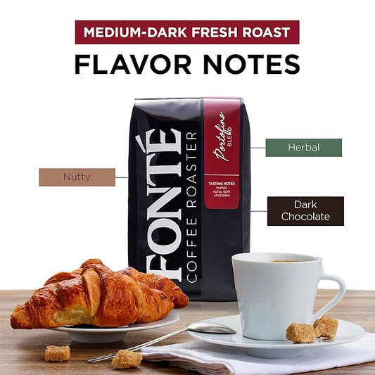 Fonte Coffee Roaster - French Press Coffee - Medium-Dark Fresh Roast - Roasted in Seattle - Single Origin - Herbal, Nutty, Dark Chocolate - 12 oz - Portofino