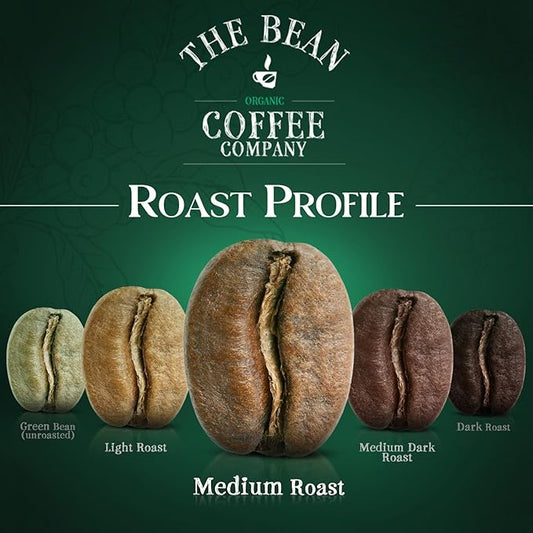 The Bean Organic Coffee Company Central America, Medium Roast, Whole Bean Coffee, 16-Ounce Bags (Pack of 2)