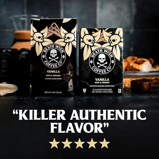 Death Wish Coffee, Vanilla Single Serve Pods (30 Count)