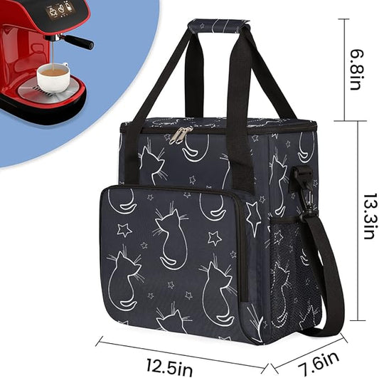 cfpolar Coffee Maker Storage Bag, Waterproof Travel Carrying Storage Tote Bag Organizer Case, Compatible with K-Mini or K-Mini Plus, And Suitable for Other Accessories, With Pockets for K-Cup Pods