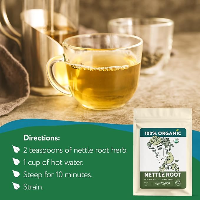 Organic Stinging Nettle Root Tea for Men's Health (4oz.) - Traditionally Used for Male Vitality & Overall Wellness — Make Herbal Infusions, Extracts, Tinctures, Oils — Té de RaÃz de Ortiga Supports Prostate Health, Hormonal Balance & Energy - Make Herb...