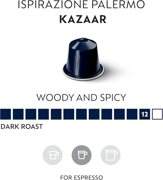 Nespresso Capsules Original Line, Kazaar, Dark Roast Coffee, 50 Count Coffee Pods
