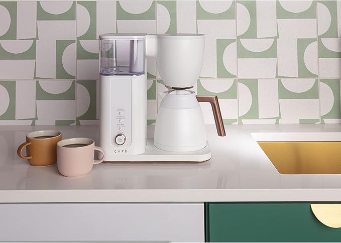 Café Specialty Drip Coffee Maker | 10-Cup Insulated Thermal Carafe | WiFi Enabled Voice-to-Brew Technology | Smart Home Kitchen Essientials | SCA Certified, Barista-Quality Brew | Matte White