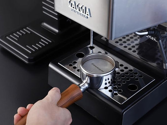 58mm Bottomless Portafilter | Fits for Gaggia machines| Stainless Steel portafilter and Rosewood Handle|Espresso Machine Accessories(Rosewood)