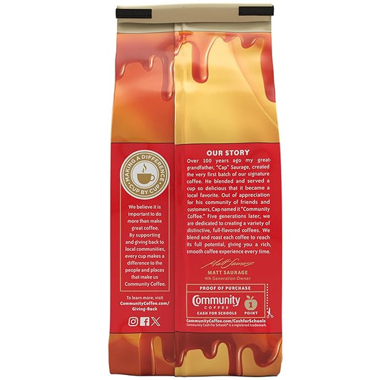 Community Coffee Caramel Cookie Butter Flavored 12 Ounces, Medium Roast Ground Coffee, 12 Ounce Bag (Pack of 1)