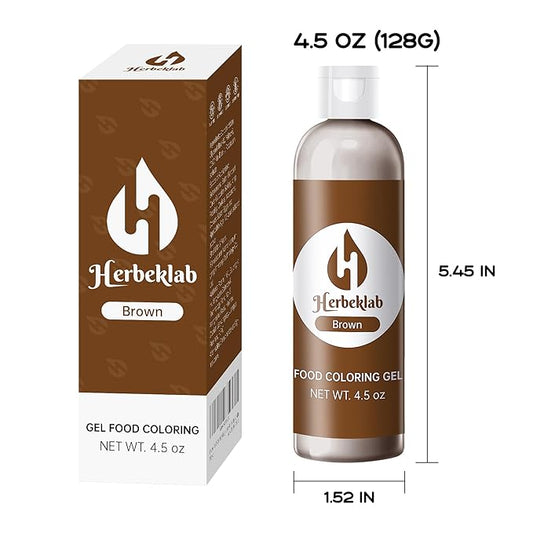 Brown Food Coloring Gel 4.5 Oz Professional Grade Brown Food Dye Concentrated Gel Food Coloring for Icing Baking Cake Decorating Cookie