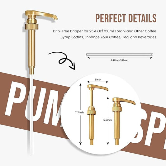 Jimoco® Syrup Pump Dispenser + Torani® Sugar Free Irish Cream Syrup, 25.4 oz - Coffee Syrup Pump & Flavoring Bundle