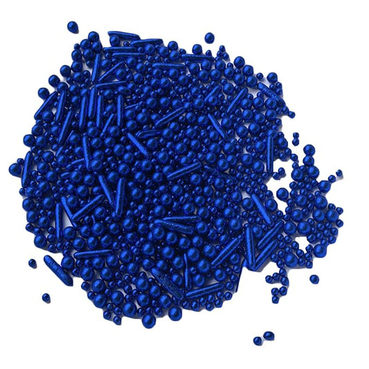 Sprinkles Blue Pearl Sugar Candy Mix Size Baking Cake Decorations Cupcake Toppers Celebrations Shaker Jar Wedding Shower Party (120g/4.2oz)