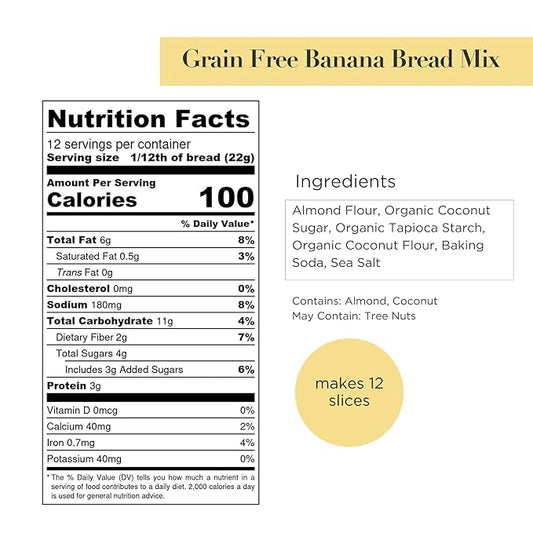 Stellar Eats Grain-Free Banana Bread & Muffin Baking Mix | Gluten-Free, Dairy-Free, Plant-Based, Paleo-Friendly, Naturally Sweet with Coconut Sugar | Almond Flour-Based | Makes 1 Loaf or 12 Muffins