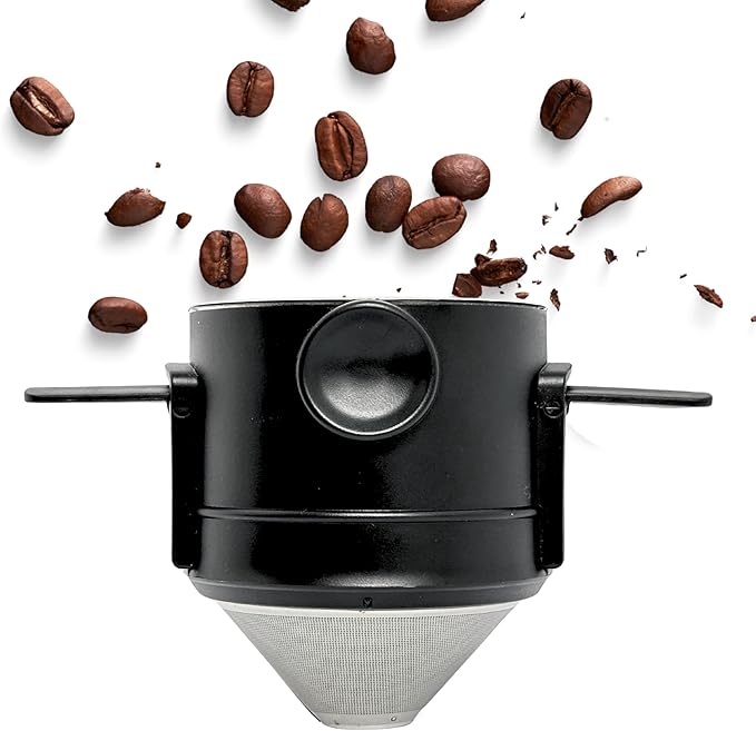 Stainless Steel Pour Over Coffee Dripper with Food-Grade PP Cup β Foldable, Reusable Filter for 1β2 Cups β Paperless, Portable & Easy to Clean β Perfect for Travel Camping Office