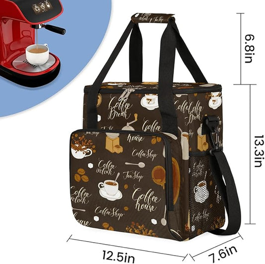 coffee sugar coffee beans Coffee Maker Carring Bag Travel Carrying Storage Tote Bag Compatible with Keurig K-Mini or K-Mini Plus Portable Single Serve Coffee Brewer Case with Pockets for K-cup Pods