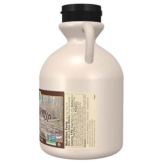 NOW Foods, Certified Organic Maple Syrup, Grade A Dark Color, Certified Non-GMO, Pure, Robust Taste, 16-Ounce