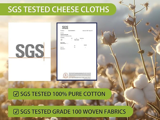Olicity Cheese Cloths, 4PCS, Double-Layer, 20x20Inch, Reusable Grade 90 Cheese Cloth Bag for Straining, Hemmed Unbleached Cotton Precut Fine Mesh Muslin Cheesecloth for Brew, Jelly, Yogurt