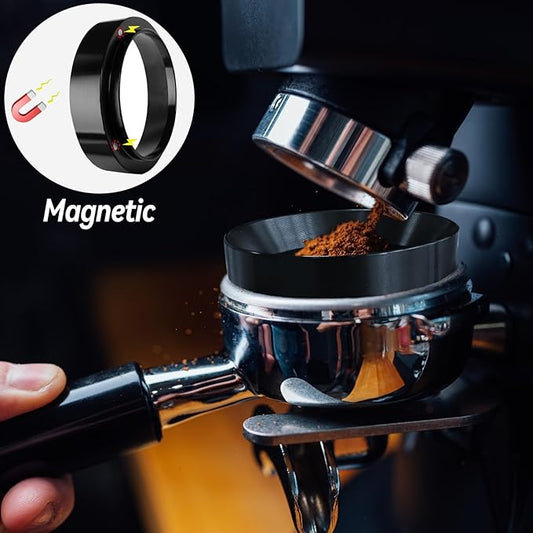 Espresso Accessories Kit, 51mm Tamper, Coffee Tamper Set, Silver 51mm Stainless Steel Espresso Tamper, Dosing Funnel, Tampers Mat, WDT Tools and Puck Screen Set Fit 51mm Portafilters