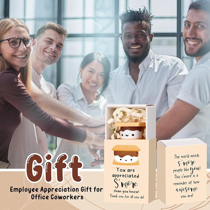Wettarn 100 Sets S'more Appreciation Gifts Bulk Marshmallow with Box Party Favors Christmas Vet Tech Thank You Gift Rewards for Teacher Employee Nurse Coworkers Staff Team