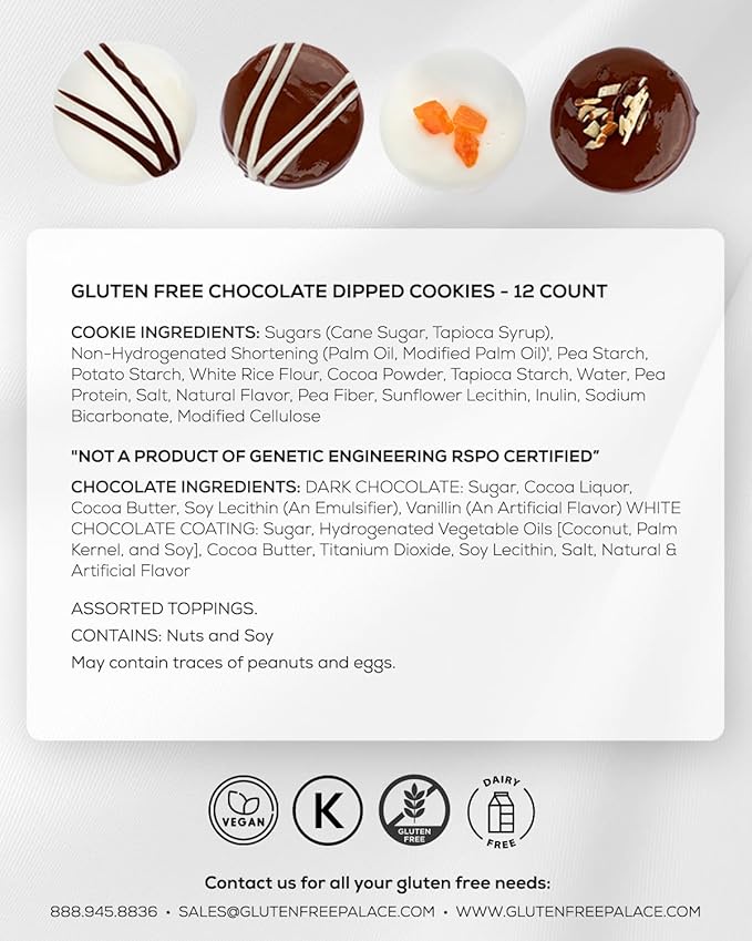 Gluten Free Palace Cookies Gift Basket – Gluten Free Vegan Cookies – Men, Women, Birthday, Care Package, Kosher Gift (12 Count)
