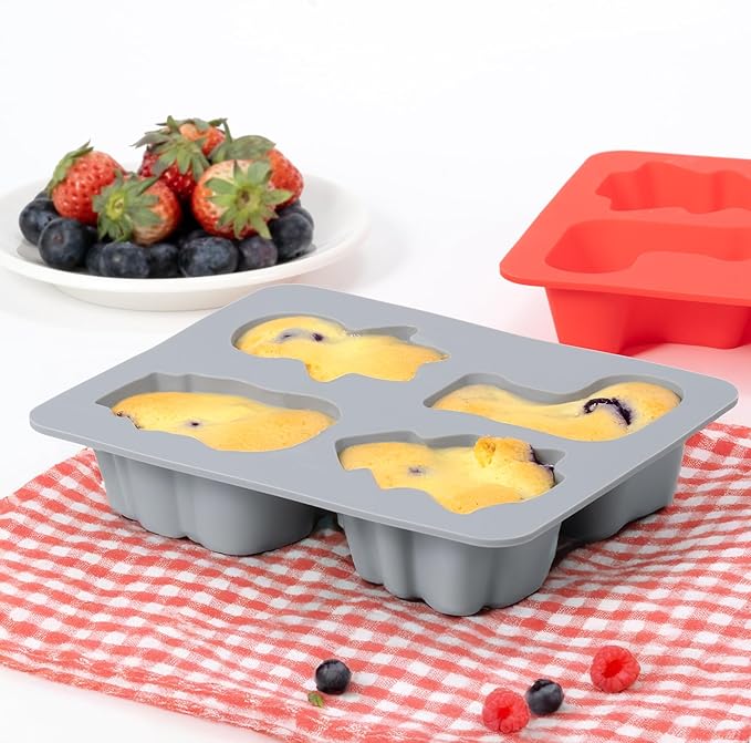 Li&Zhao Silicone Muffin Pans for Baking - 2 PCS Thick Silicone Cupcake Pan Egg Bite Molds Muffin Cups Mini Cupcake Pans for Making Muffin Cakes,Tart,Festival