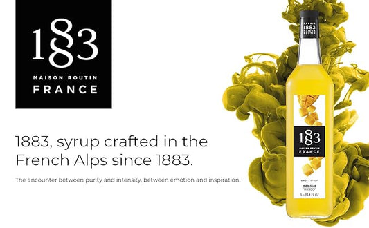 1883 Mango Syrup for Drinks, Made in France, 1 Liter Plastic Bottle
