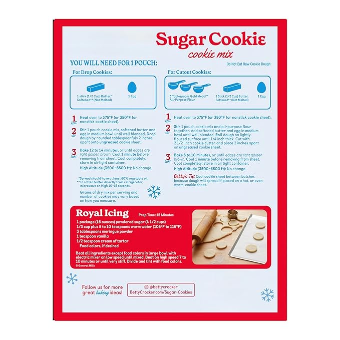 Sugar Cookie Mix, 17.5 oz (Pack of 5) – Easy Holiday Baking Mix for Soft Christmas Cookies, Thanksgiving Desserts & Family Treats
