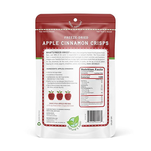 Nature’s Turn Freeze-Dried Fruit Snacks, Apple Cinnamon Crisps, Pack of 2 (1.2 oz Each)