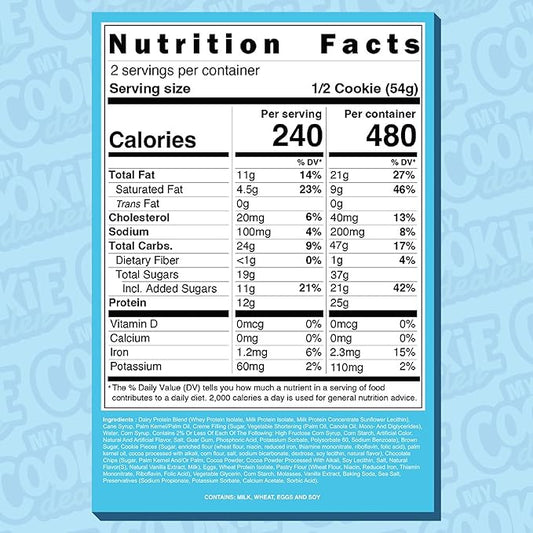 My Cookie Dealer Protein Cookies, Milk & Cookies (6-Pack, 3.8oz Each) - 25g of Protein per Cookie - Individually Wrapped Workout Snacks for On-The-Go Travel