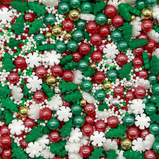 Dynastang Christmas Sprinkles Mixed Style Edible Cake Decorations Cupcake Toppers Cookie Perfect for Cakes, Cupcakes, Desserts Toppings 3OZ