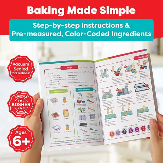 Baketivity Pretzel & S’mores Sandwich Cookies Baking Kit Bundle for Kids – DIY Cooking Set with Pre-Measured Kosher Ingredients, Decorating Supplies, Illustrated Recipes & Video Guides – Ages 6-12+