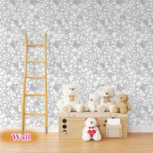 Large Flower Stencils for Painting Floral Leaf Stencil Rose Vine Background Template Paint Stencils for Painting on Wood Burning Art Craft Canvas Furniture Wall (7 Large Flowers)