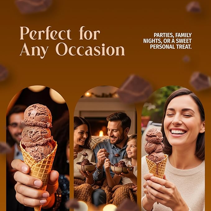 Triple Scoop - Premium Chocolate Ice Cream Mix For Ice Cream Maker. Simple, Easy, Delicious. From Gourmet Mix To Maker in 5 Minutes, Makes 2 Creamy Quarts. Made in USA. (1 Pack, Chocolate)