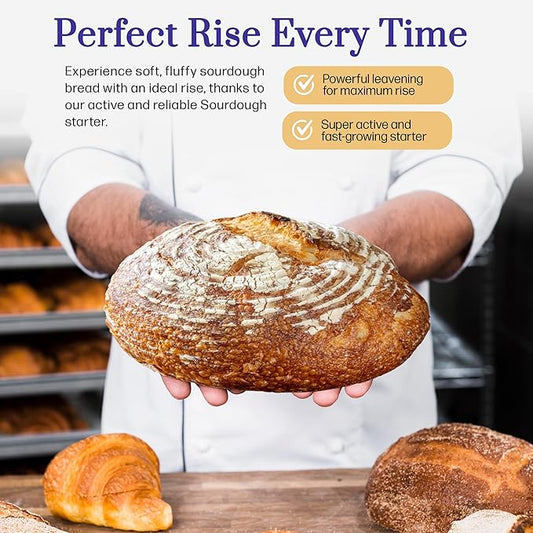 Mature Sourdough Starter Culture – 100+ Years Old Dehydrated Sourdough Starter Kit for Delicious Homemade Sourdough Bread – All-Natural and Organic - Beginner Friendly, Fast reactivation and Expert Support
