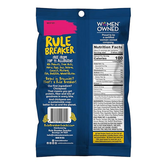 Rule Breaker Vegan & Gluten-Free Cookies | Chocolate Chip Bites | Plant-Based, Dairy, Nut, Soy, Allergen Free, Kosher | Great for School, Lunchbox, Office, Pantry | Soft-Baked, Better-For-You Cookie Bites (Pack of 3)