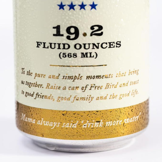 Free Bird, Sparkling Southern Spring Water, 12-Pack (19.2oz Tallboy Cans) – Unflavored Carbonated Zero Sugar, Crisp & Bubbly, Blue Ridge Mountain Water