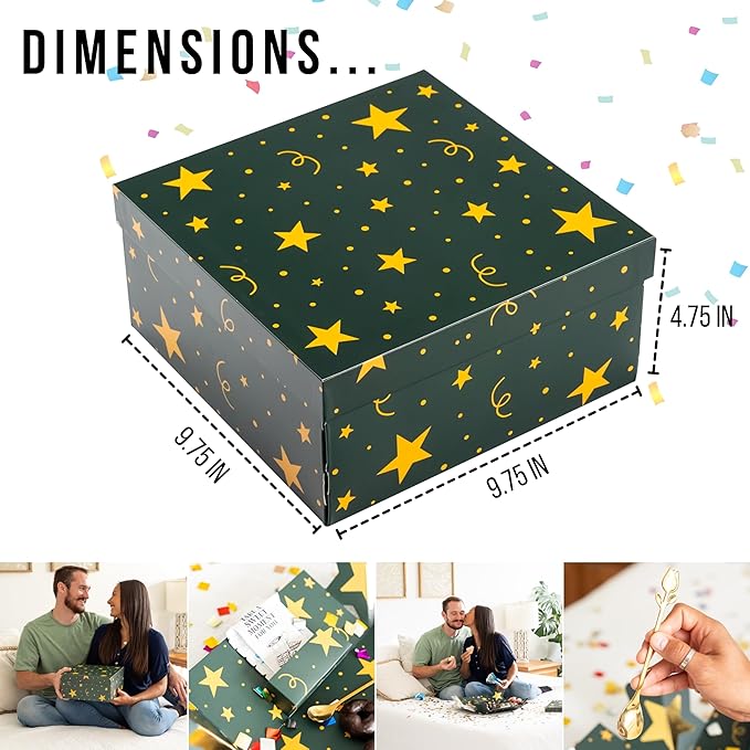 Explosion Gift Box with Treats β Premium Surprise Snack Box with Donuts, Cookies, Chips & More β Blank Design for Any Occasion β Party, Celebration, or Just Because Gift (Explosion Gift Box)