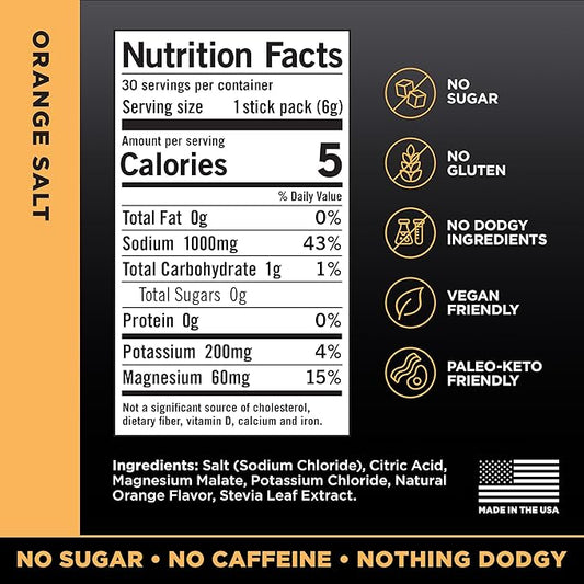 LMNT Zero Sugar Electrolytes - Orange Salt | Drink Mix | 30-Count