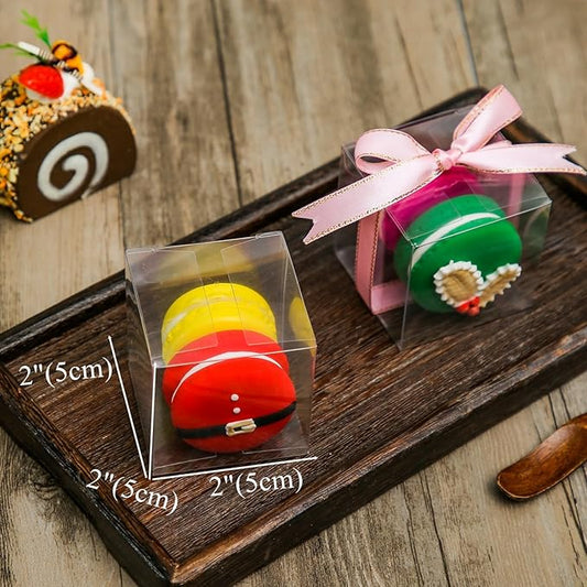 50Pack 2" x 2" x 2" Clear Gift Boxes Macaron Boxes Small Gift Boxes Golf Chocolate Boxes Smores Box Chocolate Bomb Box Birthday Wedding Party Favor