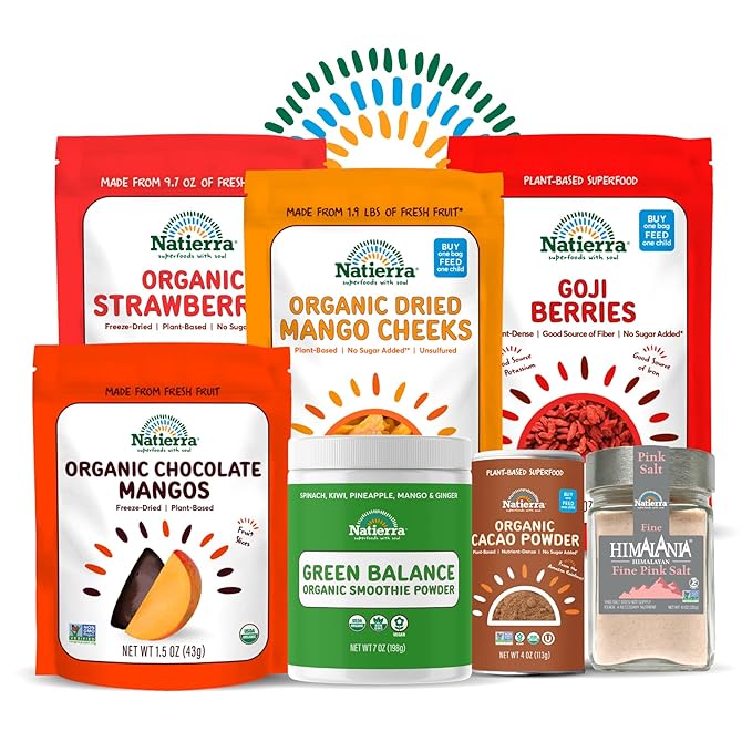 NATIERRA Organic Freeze-Dried Pineapple, Banana & Mango | USDA Organic, Non-GMO & Vegan | Variety Pack (of 3)
