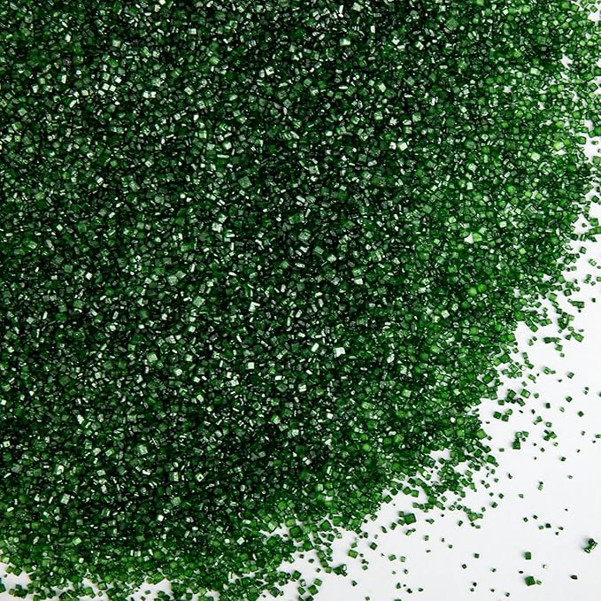 Edible Green Sprinkles,Christmas Sanding Sugar Sprinkles,150g/5.3oz,Edible Sugar Crystals for Cake Decorating,Sprinkle Mix for Cookies,Ice Cream,Fondant Cake,Caramel Apples,Cupcakes,Desserts,Wedding Party Valentines Halloween Christmas Supplies