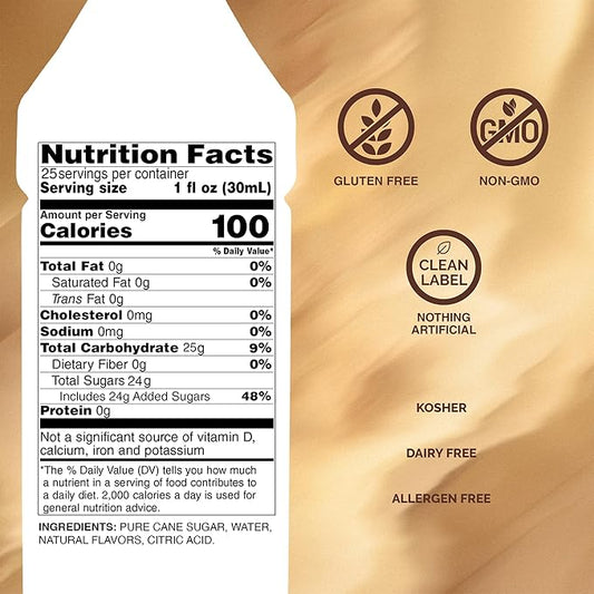 Monin - Toasted Marshmallow Syrup, Flavor of Campfire Treats, Natural Flavors, Great for Mochas, Shakes, Cocoas and Cocktails, Non-GMO, Gluten-Free (750 ml)